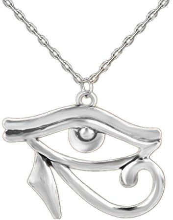 ODETOJOY Auge des Horus Herren-Halskette mit Anhänger, antikes Ägypten, Altägyptische ägyptische Schmuck Charm Anhänger Kreuz Pullover Kette 55cm Kette