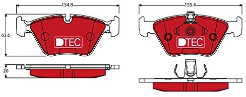 TRW GDB1404DTE Brake Pad Set of 4 Compatible for BMW 3 Coupe (E46) 1998-2006 Front Axle and Other Vehicles
