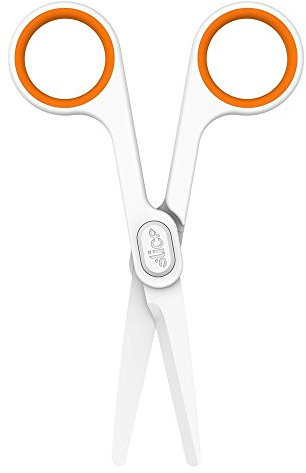 Slice 10544 Keramikschere (klein) • Beidhändig nutzbar • Kompakte Schere für Kinder, Bastelarbeiten, Haushalt & Büro • Weiche Griffeinsätze • Sicherheitsklinge aus Keramik