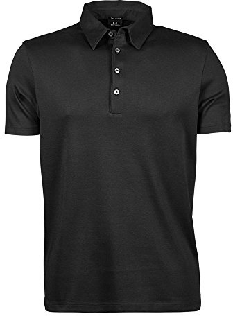 Tee Jays Mens Short Sleeve Polo Shirts, Black, XX-Large. TJ1440