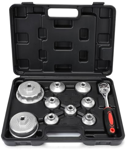 MOFEEZ Lot de 10 douilles métriques pour filtre à huile 24 mm à 65 mm pour BMW, Mercedes, VW Paper Toyota 1,8 L 2,5 L 5,7 L