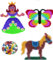 Hama Happy Price Toys (Set 67) Midi Stiftplattenbeutel Schmetterling,Prinzessin und Pferd - im Blister Beutel + 100 Bunte Bügelperlen