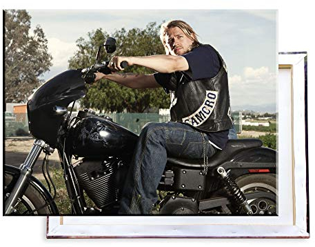 Unified Distribution Sons of Anarchy - Jax Teller - Charlie Hunnam - 80x60 cm - Bilder & Kunstdrucke fertig auf Leinwand aufgespannt und in erstklassiger Druckqualität