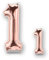 FUNXGO® folienballon 1 rosegold - 2 Stück - 42 & 17- luftballon Zahl 1 - Zahlen Ballon 1 Deko - zum 1. Geburtstag, Hochzeit, Jubiläum, Fest, Party Dekoration -100cm & 38cm- Ballon 1 rosegold