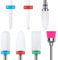 MELODYSUSIE Nail Drill Bits Set Ceramic Safety Professional 3/32 Inches Nail Bits for Filing Acrylic Nails Gel Nails Down Removing Cuticle Tools, 7pcs