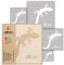 NAKLEO Schablonen Malen für Kinderzimmer, 5 Stück Set 9x9 bis 34x34cm Gecko Eidechse Reptil, Wiederverwendbare Kunststoff Malvorlage Raumdekoration, Basteln DIY Wand Möbel Papier Stoff