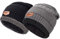 Petrunup 2er-Pack Beanie Mütze, Winter Warm Skull Cap für Herren Damen mit Dickes Fleecefutter, Schwarz & Grau