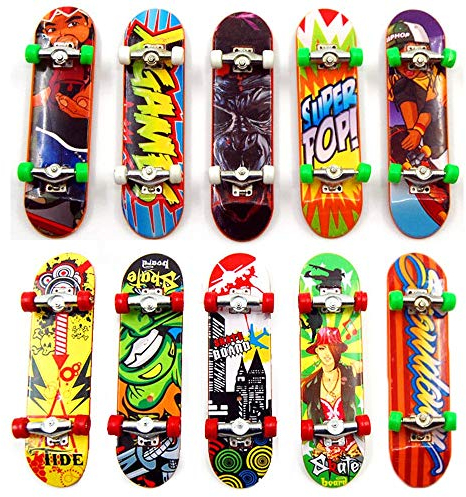 Kungfu Mall 10 Stück Mini Finger Skateboard Spielzeug Deck Truck Griffbrett Junge Kind Spielzeug Kinder Griffbretter (10 Stück)