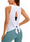 CRZ YOGA Damen Sport Tank Top Backless Ärmelloses Yoga Tshirt Sommer Leichte Fitness Oberteile Tops Weiss 40