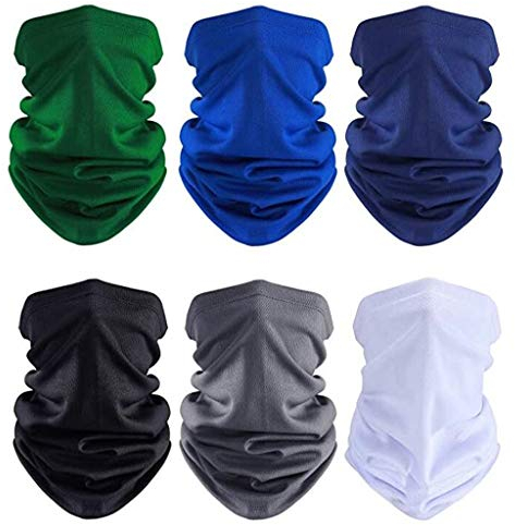 AmyGline 6 Stück Multifunktionstuch Herren/Damen Halstuch Schlauchtuch atmungsaktiv Weich Schlauchschal Bandana Gesichtsmaske für Sport Motorrad Radfahren Laufen Mundschutz Gesichtsschutz