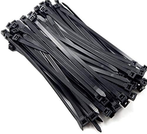 AIXMEET Serre-cables électriques 400 mm x 7.6 mm, Attache Cable, Serre Cables en plastique, Colliers Serre-Cable 400mm, Noir, Lot de 100 Pièces, élargir et Allonger