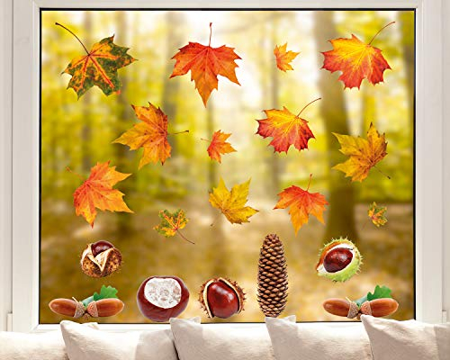 Pixblick Fenstersticker - Herbstset (21 Teile) I Made in Germany I Wiederverwendbar