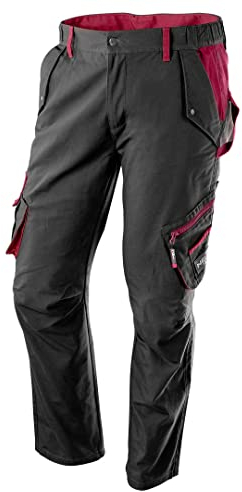 NEO TOOLS Damen-Arbeitshose, Gr. S-XXL | 65% Baumwolle, 35% Polyester, 245 g/m2, Mehrzwecktaschen, Tasche mit Klettverschluss; Gummiband seitlich, ausprofilierter Kniebereich