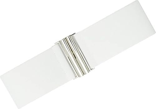 Ro Rox Ceinture Large Élastique Femme Taille Haute Style Rétro Vintage – Ceinture Stretch pour Robes, Années 50 – Boucle Moderne, Plusieurs Couleurs - blanc (S)