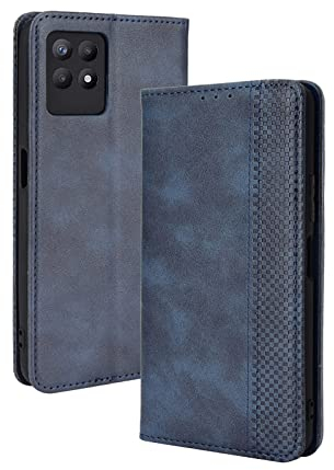 GOKEN Funda para Realme 8i (Realme 8 i) Funda, Leather Folio Carcasa con Billetera, Magnética Premium PU/TPU Cuero FILP Case Cover con Soporte/Tapa Tarjetas (Azul)