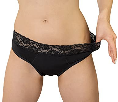 LATRANS 2 Stück Damen Perioden Unterwäsche Starke Blutung Menstruationsunterwäsche Baumwolle (XXL, Breite Spitze)