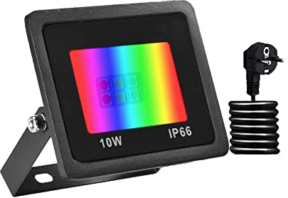 Bikuer RGB LED Strahler 10W Fluter Außen Strahler 16 million Farben und 20 Modi Smart LED Flutlichtstrahler, IP66 Außenstrahler Wasserdicht LED Flutlicht, Garten Stimmungslichter