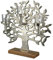 GILDE Petit photophore en Aluminium avec Arbre de Vie sur Socle en Bois