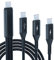 Câble USB 3 en 1 de Type c, GELRHONR Nylon tressé USB C mâle vers 3 câbles répartiteurs de charge mâles Type-C, charge rapide 5 A -1,2 m