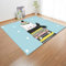 Door Mat Duck Egg Blue Bear Door Mats Indoor Outdoor Polyester Rugs Living Room Decontamination Outdoor Mat Thicken Doormat Area Rugs Washable Outdoor Mats for Front Door Non Slip Carpet 100x150cm