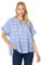 Tommy Hilfiger Kurzärmeliges Kariertes Popover, Provence Blue Multi, Groß