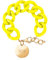 ICE - Jewellery - Chain bracelet - Flashy yellow - Gold - Kettenarmband mit gelbfarbenen XL-Maschen für Frauen, geschlossen mit einer goldenen Medaille (020924)