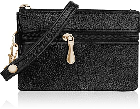 Aucuu Petit Porte-Monnaie Cuir Femme, Mini Porte Monnaie Cuir Mini Petit Portefeuille avec Porte-clés et 2*Compartiments, Mini Coin Purse Wallet pour Femme Homme Enfant Fille Garcon