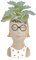 Baroni Home Vaso in Ceramica con Piantina Finta Design con Volto, Soprammobile Moderno Dipinto a Mano, Vaso da Interno e da Esterno, Canottiera e Occhiali, 9x7,5x13 cm