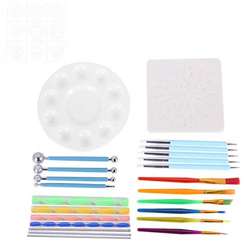 40-teiliges Mandala-Punkt-Werkzeug-Set, Steinmalerei-Set, Punktkunststift, Malschablone, Geschenk