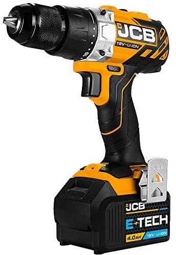 JCB 18v Cordless Brushless Drill Driver with 4.0ah Lithium-ion Battery, Fast Charger, 2-Speed, 19+1 Position, Built in Led Light and 3 Year Warranty
