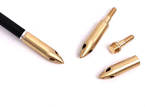 Elkrich 6pcs Bogenschießen Pfeilspitzen Pfeife Jagdspitzen 130 Grain Kupfer Pfeilspitzen Einschraub Pfeilspitzen Zielübungsspitzen für Recurve Bogen Compoundbögen (3 Löcher)