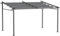 Outsunny Pergola Jardin extérieur pergola 4x3 adossée avec Toile coulissante rétractable Structure Acier Toile Polyester Haute densité 180 g/m² Incluse Gris