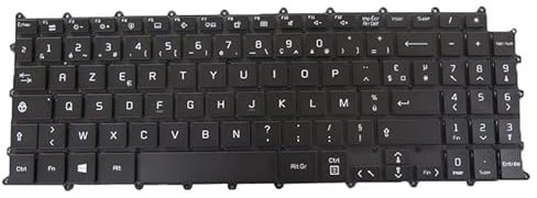 RTDPART Ordinateur Portable avec Clavier rétro-éclairé pour LG 16T90P-G 16T90P-G.AA75C2 français FR Noir sans Cadre