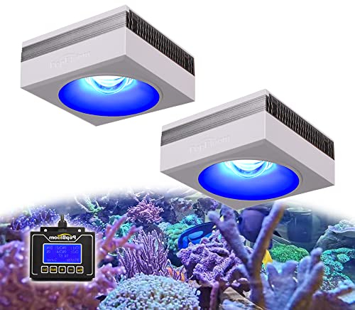 PopBloom RS90 Meerwasser Led Aquarium Beleuchtung, Controller Programm Salzwasser Riff Aquarium Beleuchtung für 80-120cm Marine Korallen SPS LPS Riff Aquarium