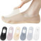 AYPOW 6 Paar Damen Ultra Unsichtbare Socken, Ultraleichte Atmungsaktive Low Cut Liner & Schnitt, Rutschfest Silikon, Ballerina Socken für Loafer Flache Schuhe