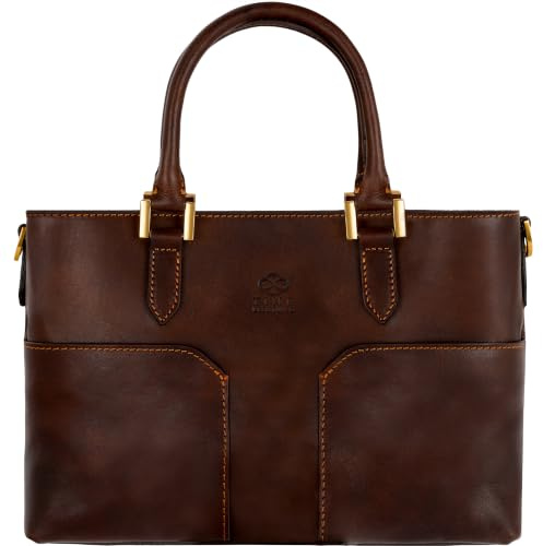 Time Resistance Borsa Tracolla Donna in Vera Pelle Realizzata a Mano – Pratica Borsa a Tracolla Donna Made in Italy – Borsa Tote