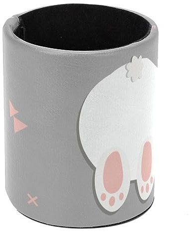 VAPOKF Pot à stylos pour bureau, pot à crayons, pinceaux de maquillage, rangement de fournitures de bureau pour la maison et le bureau – Pied et queue de lapin mignons