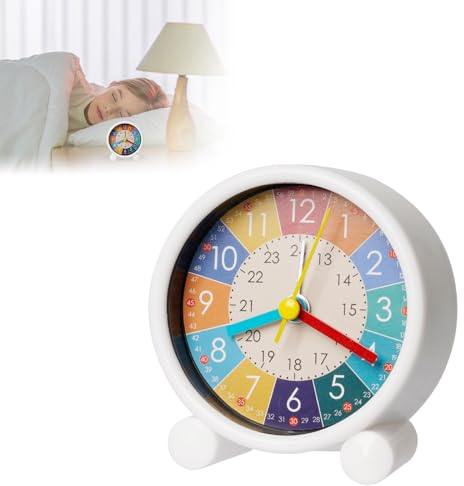 SUPRBIRD Kinderwecker ohne Ticken, Kinderwecker Digital, Lernwecker, Analog Wecker, Kinderwecker für Schulanfänger, Wecker Kinder für Mädchen Jungen