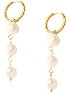 Dansk Copenhagen Ohrringe Joy baumelnd mit Perlen wasserfest gold