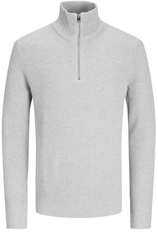 JACK & JONES Male Strickjacke mit Viertelreißverschluss Einfarbig Strickjacke mit Viertelreißverschluss
