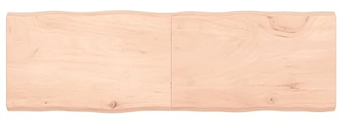 TANZEM Tablero de Mesa Madera Maciza Roble Borde Natural 160x50x6 cm, Encimera Cocina, Tableros De Madera, Table Salon, Encimera De Madera