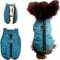 Waterproof Padded Fleece Zip Up Dog Coat Chihuahua Puppy Tiny Toy Clothes Teacup XS Miniature Tiny Breeds (Teal, XS : Length 24cm X Chest 35cm)