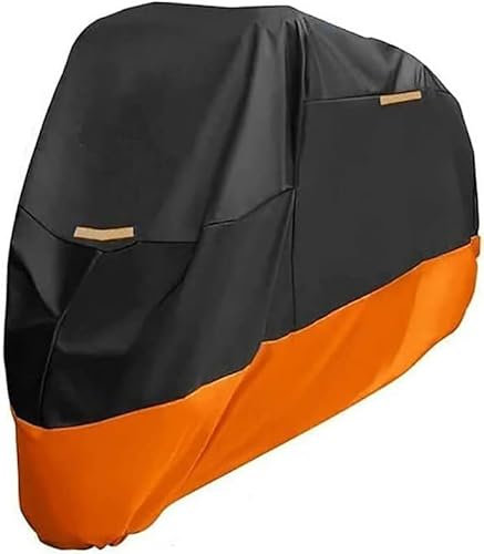 TENREV Cubierta de Motocicleta para Ka-wasaki Z H2/Z 125/Vulcan 1700/Concours 14 Cubierta Impermeable para Motocicleta Gruesa Cubierta de Motocicleta Grande con Bolsa,A-BlackOrange-M-200 * 90 * 100cm