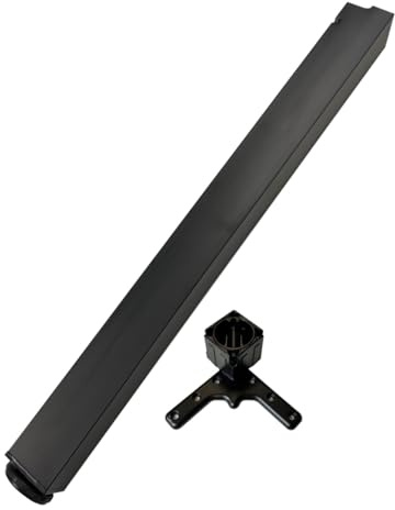 durante Tischbein eckig Schwarz matt 60x60 mm H 870 mm | höhenverstellbar plus 25 mm, Metall, inkl. Montagematerial, für Ansatzische Arbeitsplatten Werkbänke