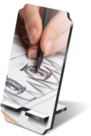 Destination Vinyl ltd 1 x 5mm MDF Mobile Phone Stand - Artist Drawing Anime Manga Comic Wooden Holder for Mobile Phone, Smartphone #50117