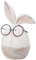 The Bridge Collection 17,1 cm weiße Haseneier mit Brille – weiße Osterdekorationen – weiße Hasenfigur – weißer Osterhase