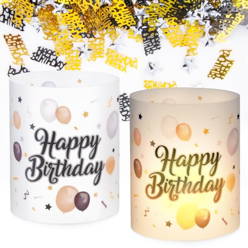 20 Stk. Lantern Deko Tischdeko Geburtstag Mann Frau & Konfetti Streudeko Geburtstag Tischdeko,Geburtstagsdeko Frauen Tisch 18 30 60 40 50 1. Deko Mädchen