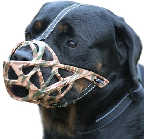NALEINING Maulkorb für Hunde, reißfest, Anti-Bellen, ermöglicht Trinken, professioneller Maulkorb für Haustiere (Größe XL, Camouflage-Grün)