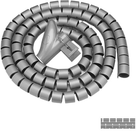 Flexibler Spiralschlauch-Kabel-Organizer, Drahtwickel-Kabelschutz, Drahtaufbewahrungsrohr (Silber)