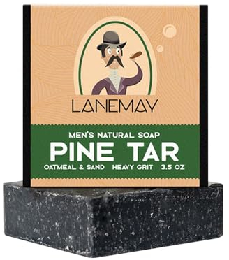 Walopola 100g Kiefernteer Seife, Pine Tar Bar Soap, Natürliches Seifenstück für Männer, All-natürliche Stückseife für Männer, Kiefernteerseife zur Befeuchtung, Aufhellung, Entfettung von Milben